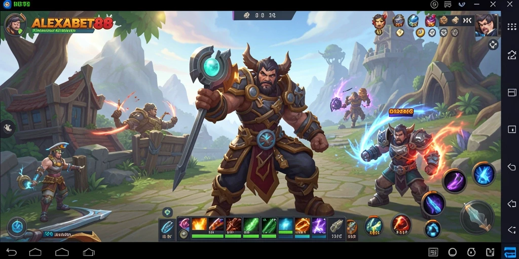 Tampilan epik dari gameplay ALEXABET88 dalam petualangan ARPG.