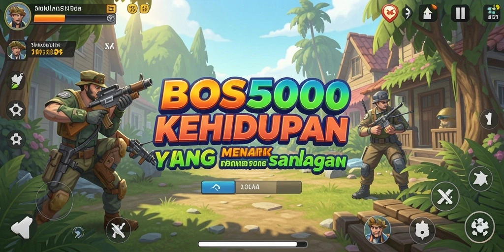 Tampilan gameplay BOS5000 yang menampilkan interaksi karakter dan lingkungan.