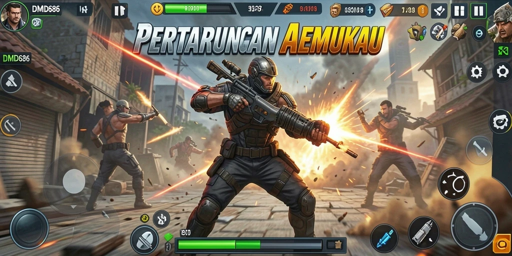 Tampilan menakjubkan dari gameplay DMD686 yang penuh aksi.