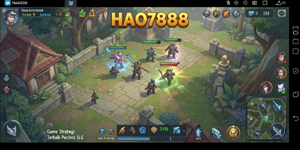 Tangkapan layar gameplay HAO788 yang memperlihatkan strategi pertempuran.