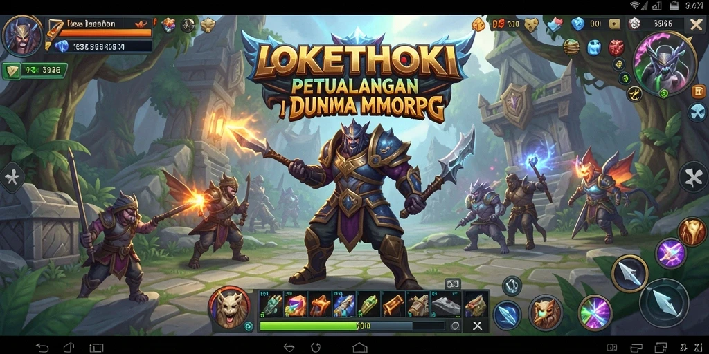 Tampilan gameplay LOKETHOKI yang menampilkan pertarungan epik di dunia MMORPG.