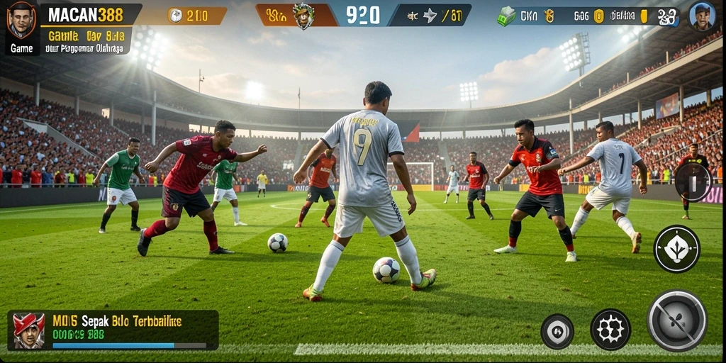 Tampilkan aksi spektakuler di lapangan sepak bola.