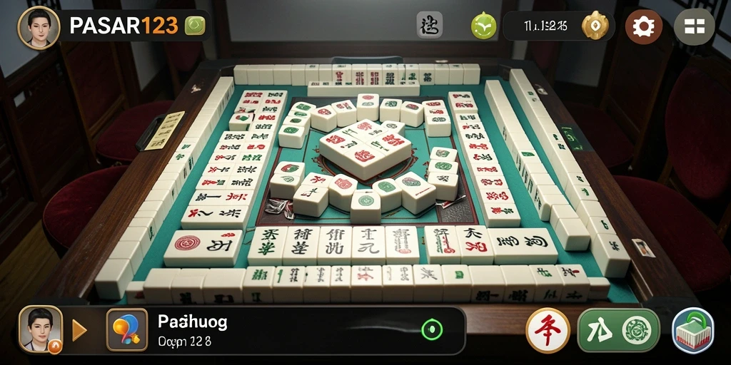 Tampilan gameplay seru di PASAR123 dengan elemen Mahjong.