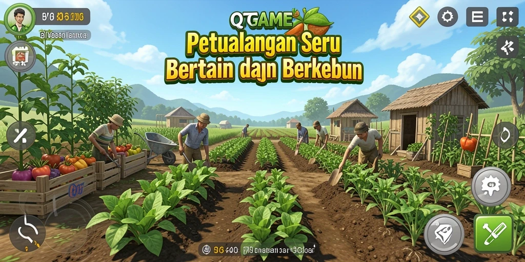 Gameplay seru QTGAME menampilkan aktivitas pertanian yang menarik.