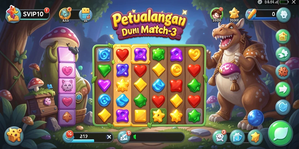 Tampilan gameplay SVIP10 yang mencengangkan dan seru dalam permainan Match-3.