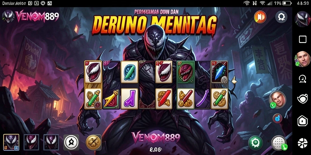 Tampilan gameplay menegangkan dari VENOM889 saat bermain Domino.