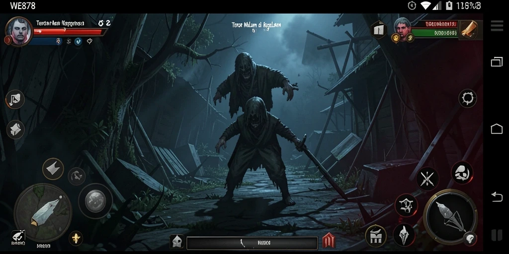Gameplay menakutkan di dunia WE878 yang penuh kegelapan.